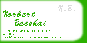norbert bacskai business card
